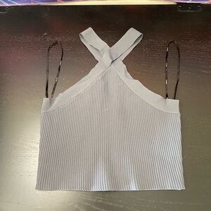 Forever 21 Gray Ribbed Crop Top